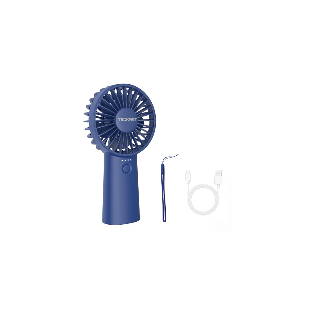 Tecknet Handheld Fan Rechargeable, 4000Mah Portable Desk Fan With Led Battery Indicator, 5 Speeds & 16H Working Time, Foldable Small Usb Fan Personal
