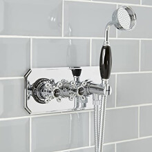 Milano Elizabeth Thermostatic Mixer Valve Hand Shower - Chrome Black