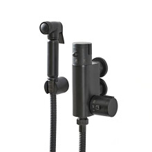 Milano Nero Thermostatic Douche Shower Toilet Wall Bracket - Black