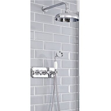 Milano Elizabeth Thermostatic Mixer Valve 150mm Shower Head Handset - Chrome White