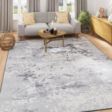 Grey Abstract Rug Nature Design White Washable Non-Slip Charcoal Rugs Silver Bohemian Rug Vintage Non-Slip Washable Small 80cm x 150cm