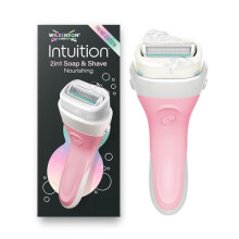 Wilkinson Sword Intuition 2in1 Soap & Shave Nourishing Razors for Women, Trend Edition, Built-in Vegan Soap, Women's Razor Handle Plus 1 Blade Refill