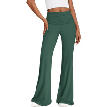 REORIA Pantalones de Mujer Leggings Elegantes Pernera Ancha Verdes S — pantalones flare, mujer tiro alto