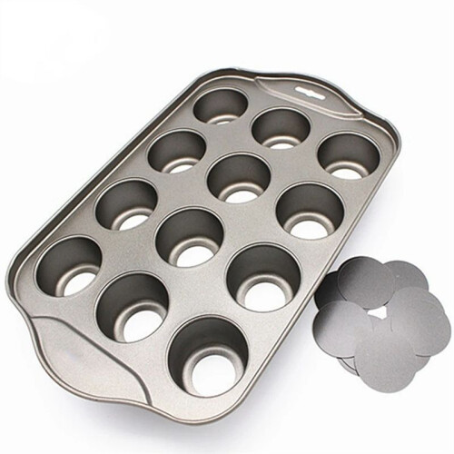 Kitchen 12 Grid Baking Cake Tray Cheesecake Cups Non-Stick Cupcake Baking Pan Kitchen Tools 1