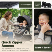 Orzbow Mosquito Net for Pram Universal Pram Net Cover wZippers Sturdy