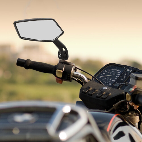 4Pièces Rétroviseurs Scooter Noir Pliable Pour Facile 2
