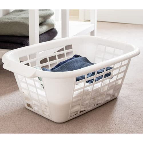 Addis Addis 510610 Rectangular Laundry Basket in White, 1 - Pack 2