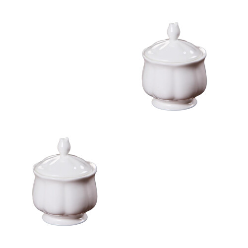 2Pièces Conteneur En Céramique Pour Sucre Condiments 2