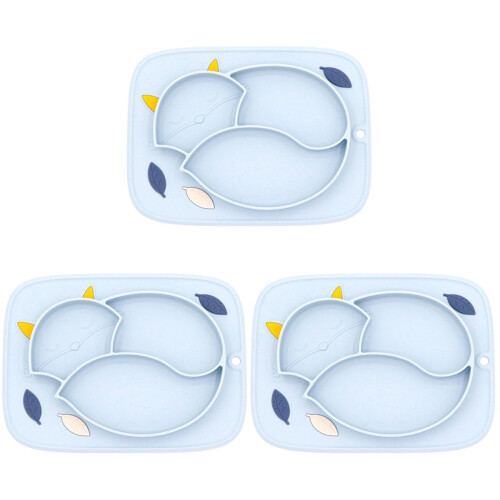 3Pièces Assiettes Silicone Avec Pour Enfants 1