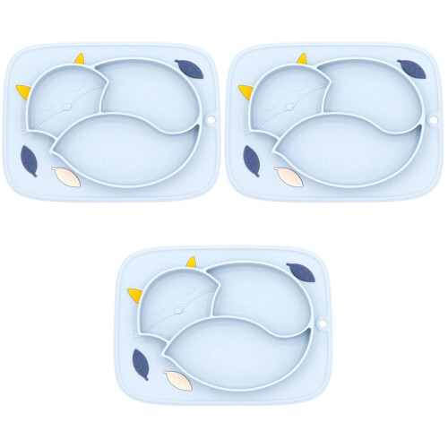 3Pièces Assiettes Silicone Avec Pour Enfants 2