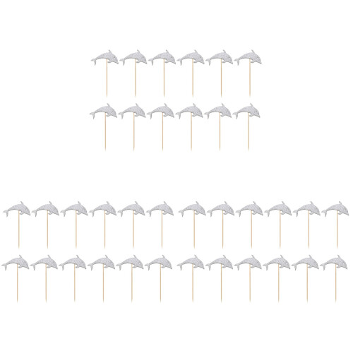 36Pièces Accessoires Gâteaux Papier Argent Décor Party 1