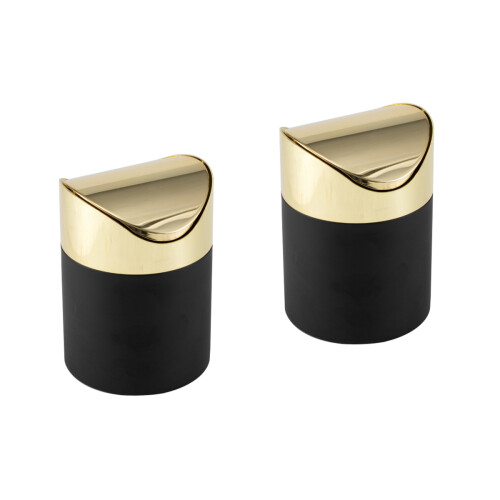 2Pièces Mini Métal Noir Avec Couvercle 2