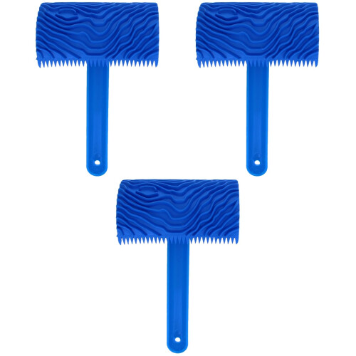 3Pièces Rouleaux Bois Bleu Pour Décoration Art Mural 2