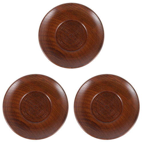 3Pièces Assiettes Snack Bois Pour Café Table 1