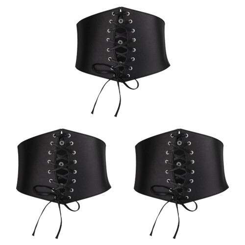 3Pièces Ceintures Waspie Corset Lacet Ceinture Taille Élégante 1