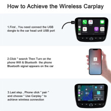 Adaptador CarPlay Inalámbrico para Coche con Dongle Inalámbrico (Conectado A la Red) y Plug&. Caja Inteligente.