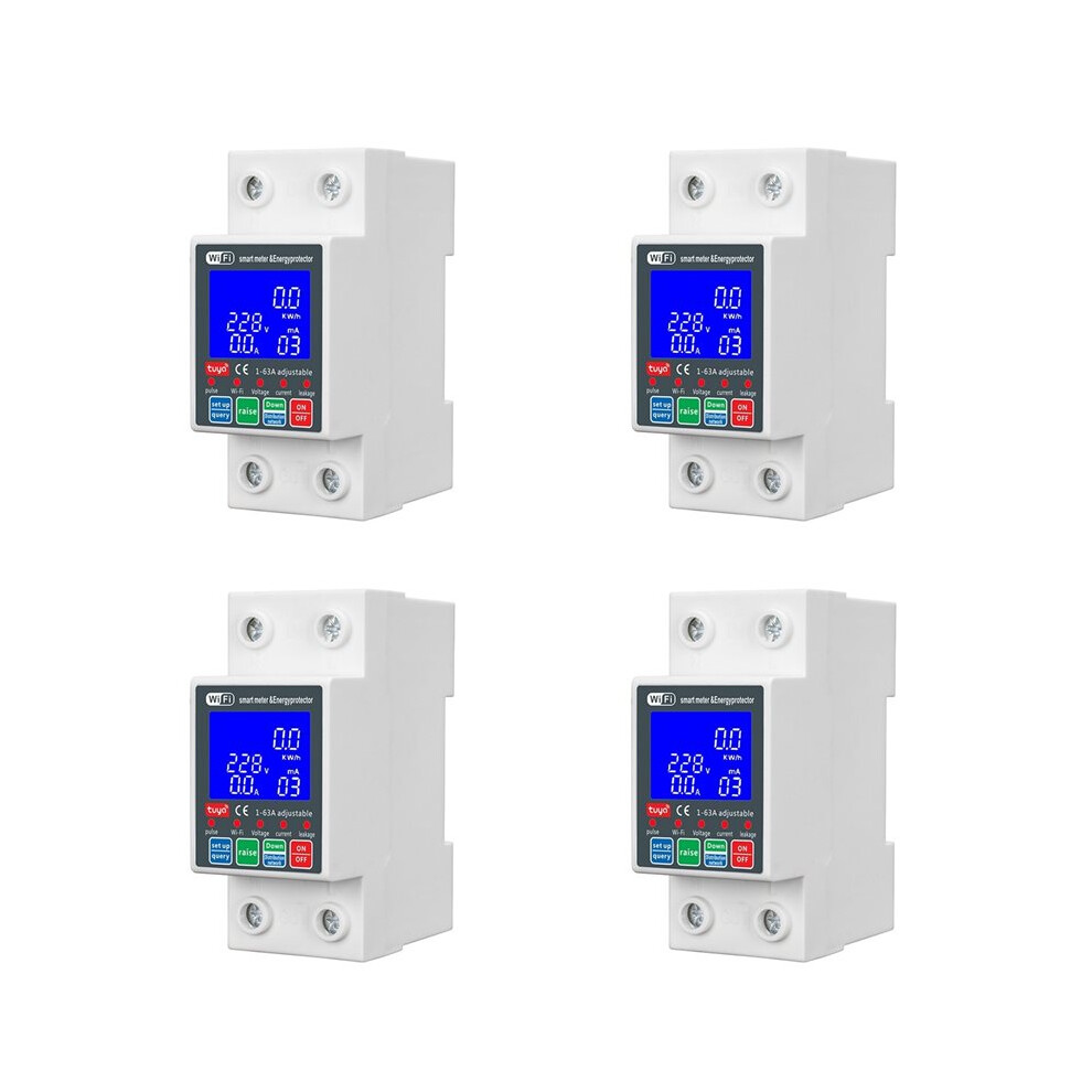 4X New Wtdzw-63A/N Pv Circuit Breaker Tuya 220V Voltage Current Leakage Protection Mcb Automatic 63A Wifi 6033269016493