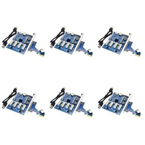 6Ensembles Adaptateur Pci-E 1X À 4X Extension 1