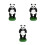 3Pièces Support Lunettes Décor Résine Panda Original 7