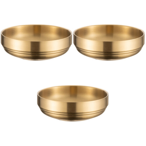 3Pièces Récipients Sauce Dorés Acier Maison Restaurant 2