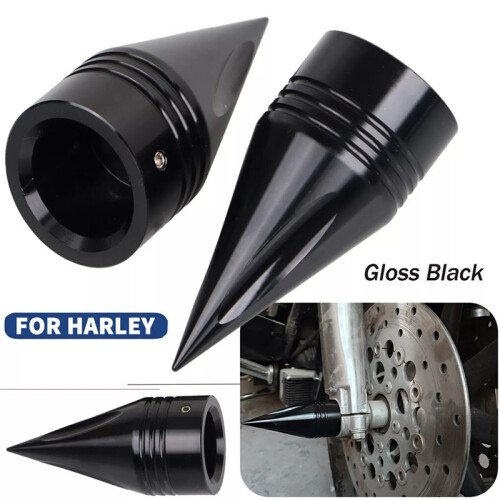 Front Axle Nut Covers Caps Black for  Dyna Electra Road King Glide 1
