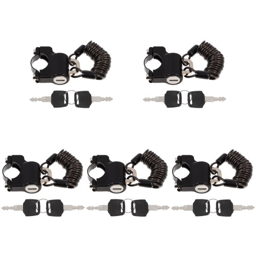 5Ensembles Cadenas Casque Antivol Câble Acier Solide Noir 1