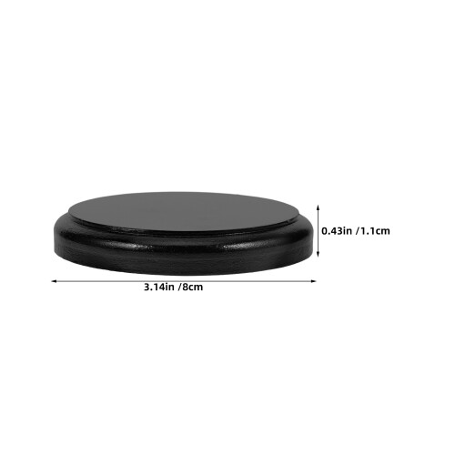 6Pièces Rondes En Bois Noires Pour Miniatures Décoratives 1
