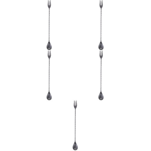 5Pièces Bâtons Mélangeurs Cocktail Acier Inoxydable Noir Usage Maison 2