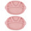 2Pièces Plateau Bébé Silicone Rose Partition Repas Sécurisé Durable 4