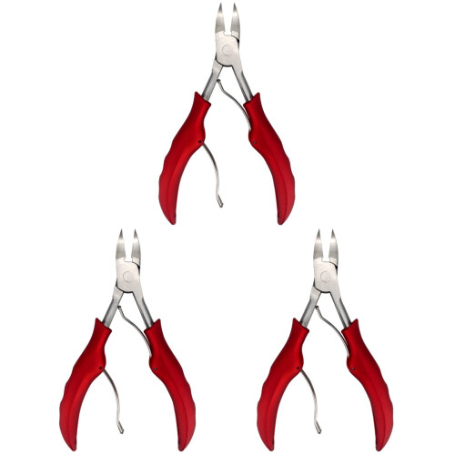 3Pièces Pince À Ongles Rouge Usage Domestique Ongles Solides 2