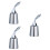 3Pièces Bouchons Bouteille De Vin Lever Vertical Silicone Argent 6