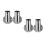 4Pièces Brackets Solides Acier Inoxydable Argent Pour Tringle Porte 3
