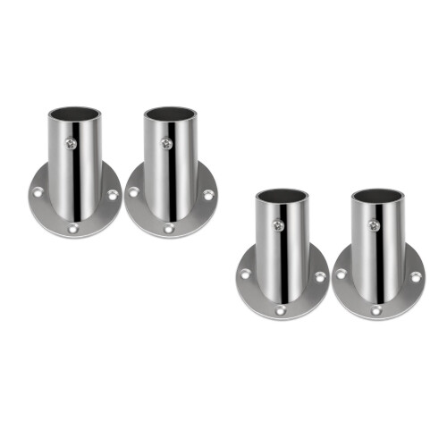 4Pièces Brackets Solides Acier Inoxydable Argent Pour Tringle Porte 2