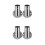 4Pièces Brackets Solides Acier Inoxydable Argent Pour Tringle Porte 4