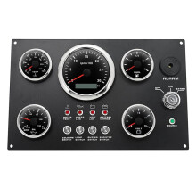 LED Gauge Set with Instrument Panel Water Temp+Fuel+Oil Press+Voltmeter+ Tachometer for Marine Boat Car