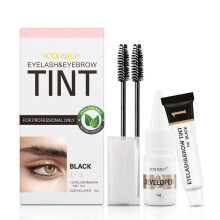 (Black, UNITED KINGDOM) ICONSIGN Eyelash Eyebrow Dye Tint Kit Brow Enhancer Mascara Lift Tinting Tattoo Eyes Makeup Tools