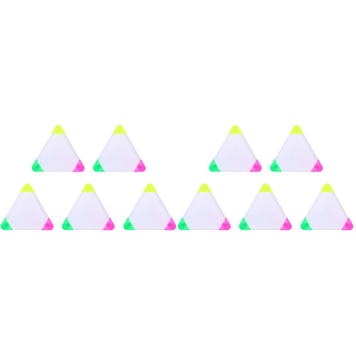 10Pièces Marqueurs Stylos Fluorescents Triangle Pour Étudiants 2