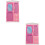 2Pièces Mini Armoire Rose Accessoire Jouet Enfant 6