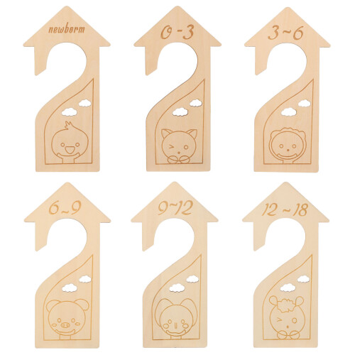 12Pièces Diviseurs Bébé Beige En Bois Pour Garde-Robe 1