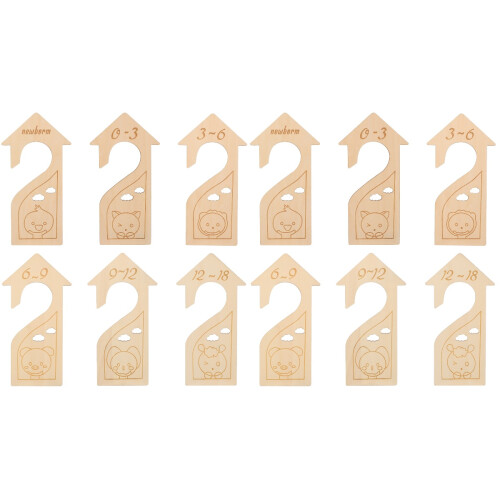 12Pièces Diviseurs Bébé Beige En Bois Pour Garde-Robe 2