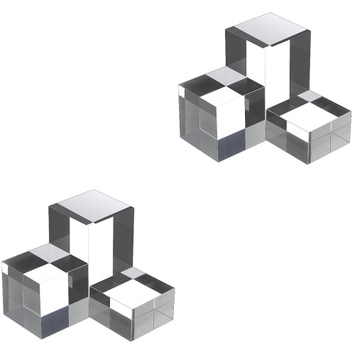 6Pièces Cubes Acryliques Argent Supports De Présentation Robusts 1