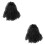 2Pièces Perruques Afro Noires Bouclées Confortables Usage 5