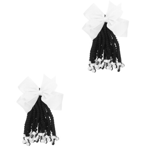 2Pièces Queue Tressée Synthétique Blanche Style Femme 1