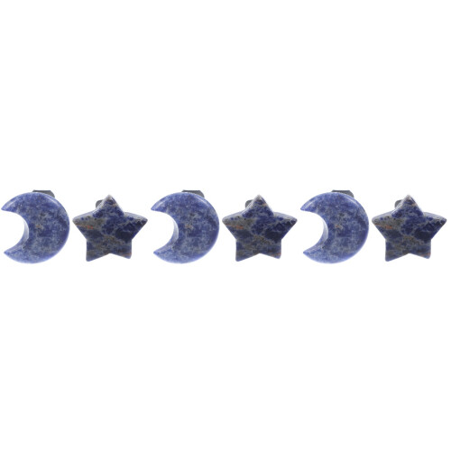 6Pièces Clips Ventilation Cristal Bleu Lune Étoile Auto Déco 2