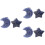 6Pièces Clips Ventilation Cristal Bleu Lune Étoile Auto Déco 5