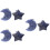 6Pièces Clips Ventilation Cristal Bleu Lune Étoile Auto Déco 6