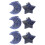 6Pièces Clips Ventilation Cristal Bleu Lune Étoile Auto Déco 7