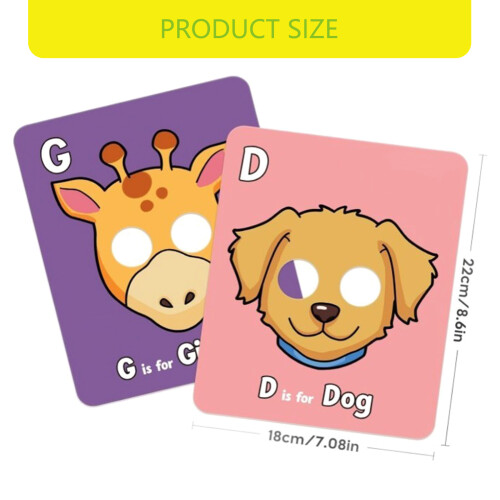 26 Part Script Print Scintillate Layouts Animal Mask Learning Toy Educational Game For 2