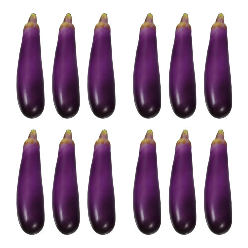 12Pièces Figurines Aubergines Simulées En Mousse Pour Décor Bureau 2