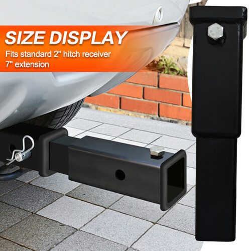 Adjustable Hitch Tube Extender Provide 7inch Extension Efficient Cargo Transport 1